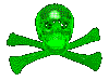 an animated cyber skull